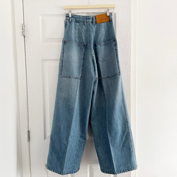 NWT Kallmeyer 32'' Deep Pocket Wide Leg Jean in Blue, size 0 - Picture 6 of 10